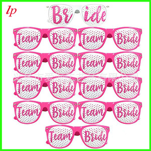<b>Team</b> <b>Bride</b> Pink Bridal Glasses Flocking Mesh Plastic Wedding Party Props - Product Image 1