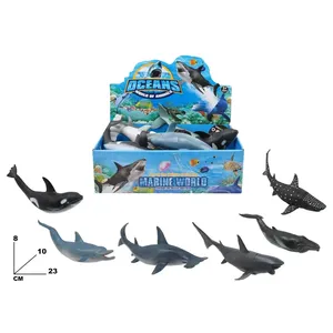 Ensemble de jouets animaux marins Ocean World, collection de figurines requin, dauphin, orca, baleine de 8 à 23 cm pour enfants de 3 ans et plus - Product Image 1