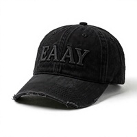 Casquette de baseball vintage sportive en coton lavé, style Dobby, effet vieilli, avec motif à pois contrastant et texte 3D en relief, personnalisable