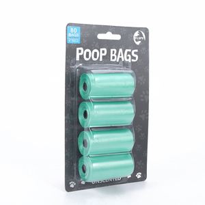 Ramasse-crottes de luxe pour chien, 80 sacs, 4 rouleaux de sacs à crottes biodégradables écologiques portables en plastique pour chiens et chats - Product Image 2