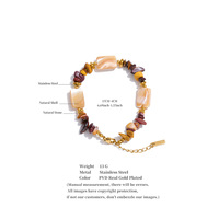 Bracelet en chaîne à billes en acier inoxydable JINYOU 3478, bracelet géométrique en pierres naturelles et coquillages, bijoux pour la vente en gros