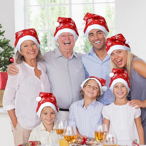 Noel baskılı çizgili şapka Elk kar tanesi noel çocuklar yetişkin şekli parti dekorasyon giyinmek parti şapka noel şapka - Product Image 2