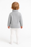 Pull en tricot pour enfants avec logo personnalisé, col roulé à manches longues, couleur unie, décontracté, mode hiver, acrylique, usine OEM & ODM