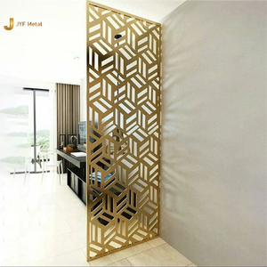 EX342 Biombo Personalizado para Sala de Estar, Moderno, Cortado con Láser, Plegable, Multifuncional, de Acero Inoxidable Dorado - Product Image 6