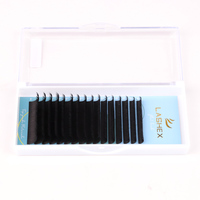 Plateau de cils plat noir jais, étiquette privée, ellipse, extension de cils classique, cils personnalisés, extensions de cils en cachemire