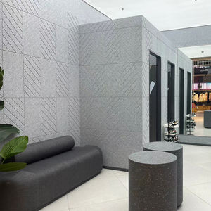 <span class=keywords><strong>En</strong></span> stock color gris 9mm 12mm espesor absorción de sonido reciclado 100% fibra de poliéster pared PET paneles de techo acústico hoja - Product Image 2