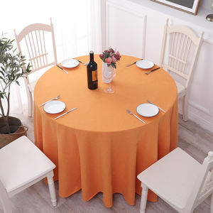 Tovaglia rotonda attillata da pranzo personalizzata per 10 persone tovaglia <span class=keywords><strong>arancione</strong></span> in poliestere a trama semplice tovaglia romantica in tessuto per matrimoni - Product Image 1