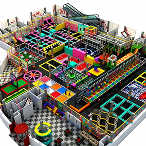 Parque <span class=keywords><strong>de</strong></span> Juegos Infantil Modular con Trampolín y Pista Ninja Warrior, Diseño <span class=keywords><strong>de</strong></span> Estructura Modular, Parque <span class=keywords><strong>de</strong></span> Diversiones Interior con Equipamiento <span class=keywords><strong>de</strong></span> Juego Suave - Product Image 3