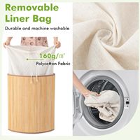 Panier à linge en coin avec couvercle, panier à linge en bambou avec doublure et poignée amovibles, panier à linge en triangle pour les petits espaces