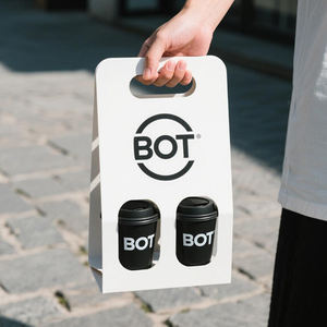 Portabicchieri usa e getta per Bubble Tea e Caffè Freddo, Portabicchieri Pieghevole in Cartone per 4 Bevande, Portabicchieri da Asporto Personalizzabile con Logo - Product Image 2