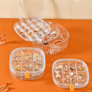 Wholesale Clear Transparent Custom Morden Stylish <b>Small</b> Plastic Jewelry <b>Storage</b> <b>Box</b> Compartments 15x15x2.8CM Silk-Screen Printed - Product Image 6