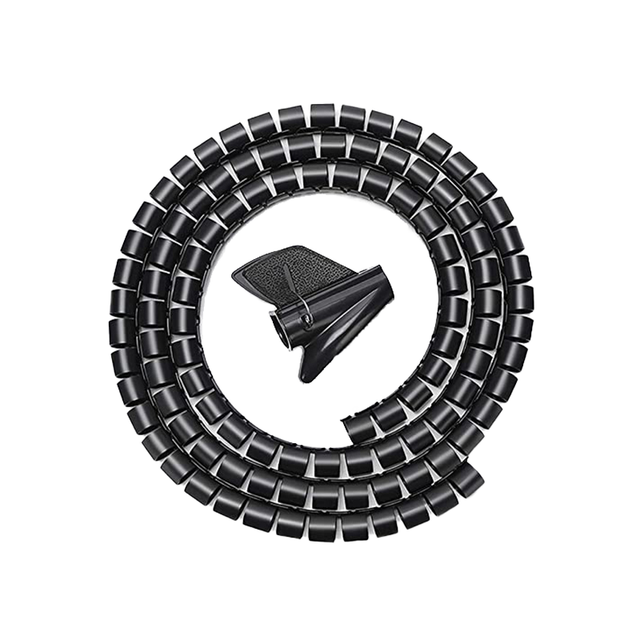 Jiaen Cable Zipper Cord Management Sleeve PE/PVC Spiral Wrapping Organizer Tube Cover for Long Wire Runs with Zip Tool