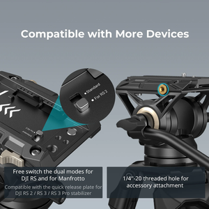 Trípode Resistente <span class=keywords><strong>SmallRig</strong></span> AD-01 de 73 Pulgadas con Cabezal Fluido de 360 Grados y Placa de Liberación Rápida, Trípode de Video 3751 - Product Image 2