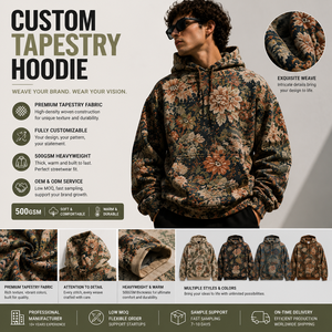 Sudadera con Capucha Personalizada de 500GSM, Tejido Jacquard, Oversize, Estilo Urbano, Fabricante de Marca Privada - Product Image 2