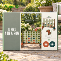YumuQ Jeu géant de Connect 4 en bois pour pelouse et jardin, 4 en ligne, avec sac de transport pour jeux en extérieur