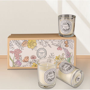 Set de bougies parfumées en cire de soja haut de gamme de luxe personnalisé bougie parfumée décorative sans fumée plante naturelle cadeau pour femme romantique avec boîte - Product Image 3