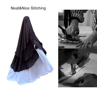Khimar Rond à 3 Couches Personnalisé en Mousseline, Voiles Styles Hijab Modeste pour Femmes Musulmanes, Prière Islamique, Maxi Long Khimar, Vente en Gros France