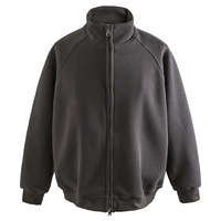 Nouveau Manteau d'hiver gris à col rond et fermeture éclair pour homme, style décontracté, lavage enzymatique, 100 % coton, coupe-vent, chemise de travail style baseball