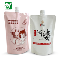 Sachet d'emballage pour nouilles soupe à emporter sachets de cornue de bouillon en plastique de qualité alimentaire bec de lait de soja Doypack