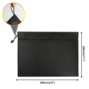 最高のシリコーン15 "x 11" 大型安全旅行ジッパーファイルオーガナイザー防水耐火ドキュメントバッグジュエリー/リポ/お金 - Product Image 5