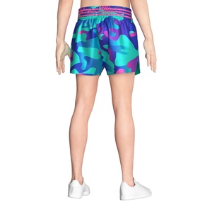 Shorts de Muay Thai professionnels durables pour l'entraînement et la compétition, en violet, pour la boxe thaïlandaise et les arts martiaux. - Product Image 6