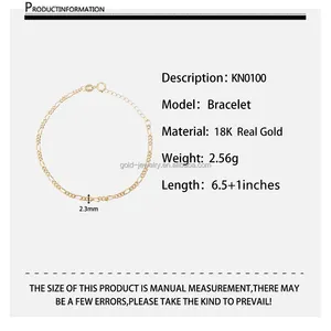 Desain Mewah Gelang Emas Asli 18K Gelang Rantai Franco Perhiasan Halus Desain Kustom Kualitas Tinggi Pemasok Cina