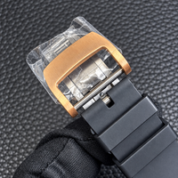 Montre mécanique pour homme de haute qualité, série 035, or rose, grand cadran lumineux, cristal saphir, pour le bureau et les déplacements