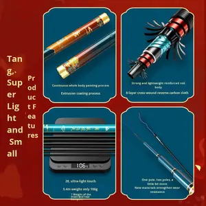 Woding Dynasty Series <span class=keywords><strong>Tang</strong></span> Canne à leurre en carbone ultra-dur pour carpe Taille 3.6m-8.1m Engins de pêche haut de gamme - Product Image 3
