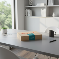 Boîte d'expédition en carton ondulé personnalisée en kraft avec bande de fixation, emballage recyclable pour la livraison au détail