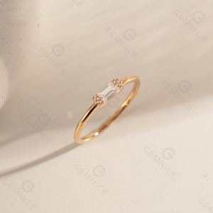Gemnel High-End Modern Rectangular Opal Geometric Style Thin Band <b>Stacking</b> <b>Ring</b> - Product Image 6