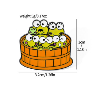 Broche créative dessin animé mignon Kero Kero Keroppi émail broche sac à dos vêtements bijoux métal Badge accessoires cadeau pour ami - Product Image 6