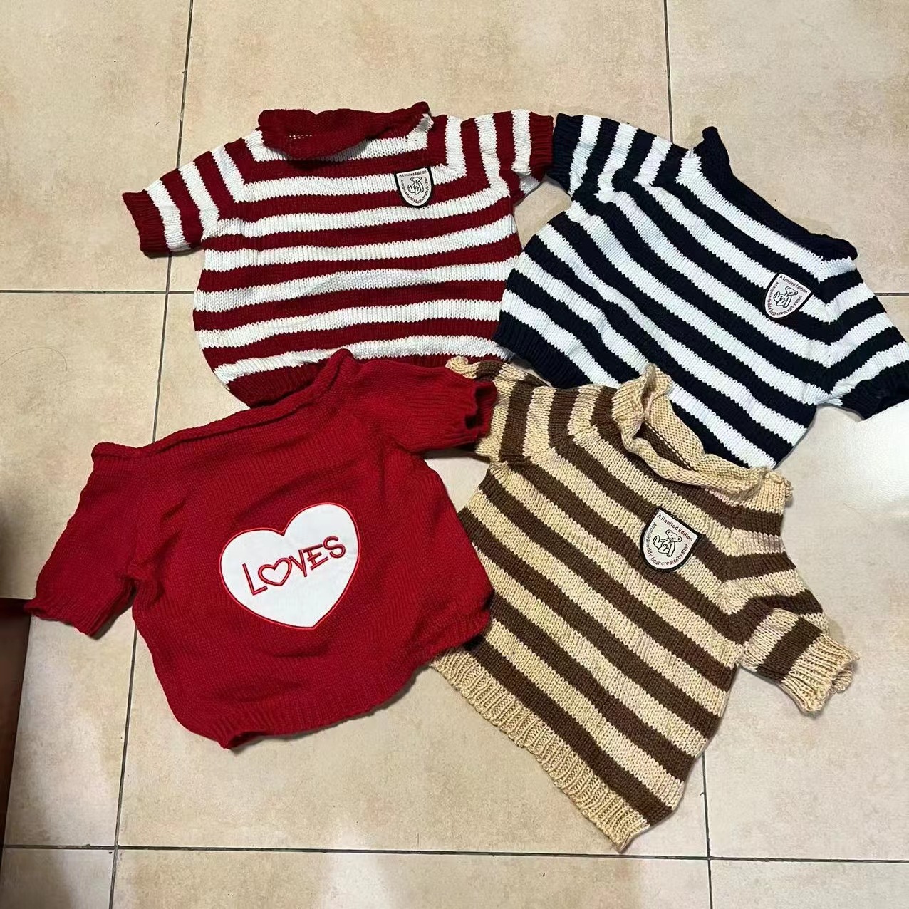 Replacement Clothing Set for Reborn Dolls Soft Toy Teddy Bear with Cotton Bear Sweater Accessory Doll Clothes