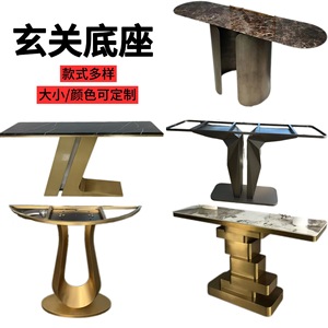 Italian Style Entryway Table Marble Top Stainless Steel Pedestal Console Table Minimalist Design For Indoor Use - Product Image 1