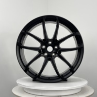 Jantes en alliage d'aluminium moulé noir multi-rayons personnalisées de 18 à 22 pouces, jantes personnalisées 5x112/120 pour voitures particulières