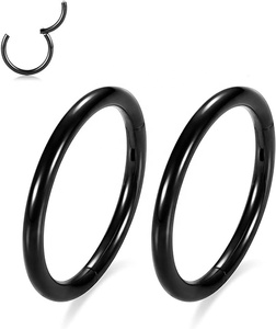 Alta calidad 18g 316L Acero quirúrgico Hipoalergénico Clicker Pendientes Segmento con bisagras Aro Anillos para la nariz - Product Image 5