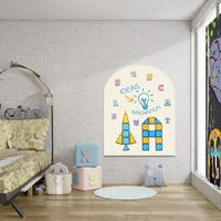 Tableau blanc interactif magnétique adhésif pour enfants UCI, autocollant de tableau noir en forme d'arche, réutilisable, durable, effaçable, impression numérique PET, modèle 123