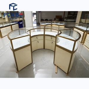 Cao cấp Arabic phong cách LED chiếu sáng Vàng Vòng trang sức hiển thị <span class=keywords><strong>Showcase</strong></span> kiosk tùy chỉnh đồ trang sức <span class=keywords><strong>Showcase</strong></span> cho Mall & Showroom sử dụng - Product Image 1