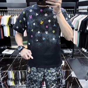 Camiseta de Verano de Diseño de Lujo para Hombre, Estampada, de Manga Corta, Estilo Retro, 100% Algodón, Talla Grande - Product Image 4