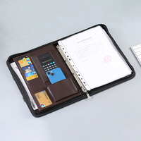 Carpeta de Anillas Personalizada con Logotipo, Organizador de Documentos de Lujo, Tamaño A4, Portafolio de Negocios con Clip de Cuero PU y Espiral