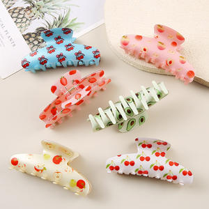 กิ๊บติดผมรูปดอกเชอร์รี่สีแดงประดับเพชร พิมพ์ลาย PVC แบบหนีบ - Product Image 2