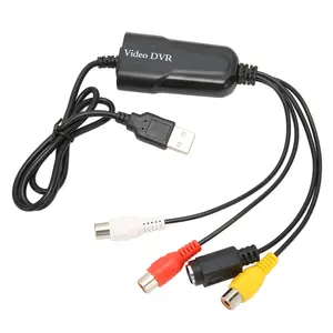 Adaptador de vídeo de sonido RCA a USB Dispositivo de tarjeta de captura de vídeo Plug and Play 2.6ft VHS DV VCR Hi8 DVD a digital para OS X para PC