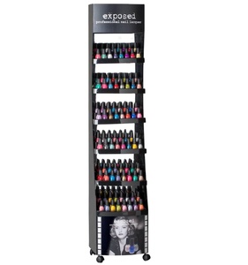 Expositor de pie moderno para tienda de belleza, de madera y acrílico, para esmaltes de uñas y pintalabios, venta al por mayor - Product Image 1