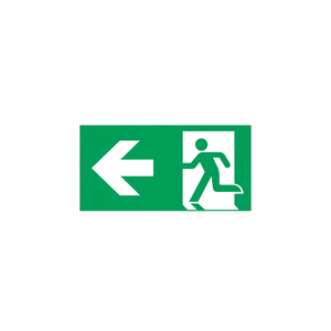 Segnale di uscita di emergenza a sinistra della freccia Luminecent 300 in PVC * 160mm - Product Image 2