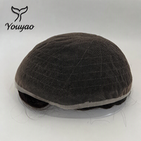 Prothèse capillaire complète pour hommes, design droit, double nœud, 100 % cheveux humains indiens Remy, système de remplacement capillaire, style libre, 3 tailles