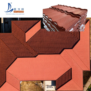 SANGOBUILD Tejas de techo de metal recubiertas de piedra de acero de terracota tradicional-Impermeable a prueba de viento para Villa (Certificado Astm Ce) - Product Image 2