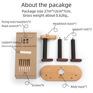 Support <span class=keywords><strong>de</strong></span> guitare électrique en bois <span class=keywords><strong>de</strong></span> hêtre massif <span class=keywords><strong>de</strong></span> Type fendu avec hygromètre Cintre <span class=keywords><strong>de</strong></span> guitare en noyer noir Support <span class=keywords><strong>de</strong></span> support mural pour guitare - Product Image 2