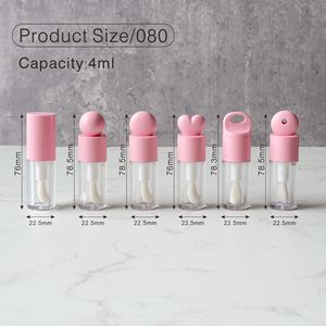 Tự làm Gradient màu vòng đôi màu rỗng Lip Gloss chai mỹ phẩm Lip Gloss Wand rõ ràng Ống môi dầu container với bàn chải - Product Image 6