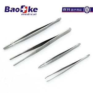 Pinzas Médicas de Acero Inoxidable Baoke de 9 cm, Pinzas Metálicas para Cejas, Limpieza de Heridas en la Piel, Accesorios para Botiquín de Primeros Auxilios - Product Image 1