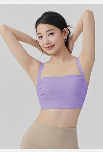 Nouveautés Mode Soutien-gorge de yoga en tissu nylon spandex respirant extensible dans les 4 sens de couleur <span class=keywords><strong>violette</strong></span> à dos nu Ventes chaudes - Product Image 4