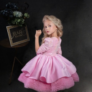 <span class=keywords><strong>Abito</strong></span> da <span class=keywords><strong>Principessa</strong></span> per Bambine con Maniche a Sbuffo e Paillettes, Vestito a Strati con Orlo Soffice per Feste di Compleanno e Spettacoli - Product Image 3